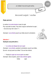 Accord sujet verbe - Cours, Leçon : 5ème Harmos - PDF gratuit à imprimer