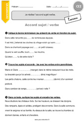 Accord sujet verbe - Exercices  : 5ème Harmos - PDF à imprimer