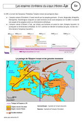 Empires chrétiens du Haut Moyen Âge- Fiches Empire carolingien - Empire byzantin - Cours - Histoire : 8ème Harmos - PDF à imprimer