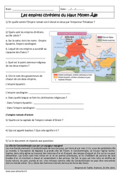 Empire carolingien - Empire byzantin - Exercices corrigés - Empires chrétiens du Haut Moyen Âge : 8ème Harmos - PDF à imprimer