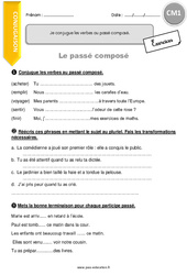 Verbes au passé composé - Exercices avec correction : 6ème Harmos - PDF à imprimer