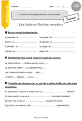 Lettres finales muettes - Exercices  : 5ème Harmos - PDF à imprimer