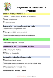 IEF Instruction En Famille, École à la maison pour la Semaine 25 - école à la maison IEF - Fiches  : 7ème Harmos