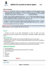 Séquence - Fiche de préparation Utiliser les accents et autres signes - Séquence - Fiche de préparation : 7ème Harmos - PDF à imprimer