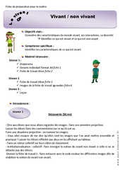 Séquence - Fiche de préparation Vivant et non vivant - Séquence - Fiche de préparation : 3eme Harmos - PDF à imprimer