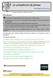 Compléments de phrase - Soutien scolaire - Aide aux devoirs : 7ème Harmos - PDF à imprimer