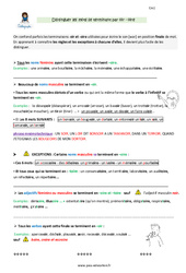 Distinguer les mots se terminant en oir - oire - Cours, Leçon : 6ème Harmos - PDF gratuit à imprimer