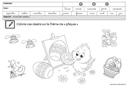 Coloriage - Pâques : 2ème Harmos - PDF à imprimer