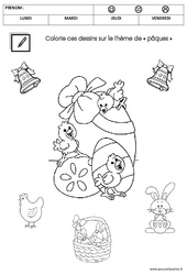 Coloriage - Pâques : 1ère Harmos - PDF à imprimer