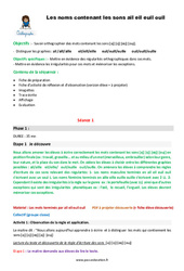 Mots contenant les sons - ai - eil - euil - ouil - Séquence - Fiche de préparation : 6ème Harmos - PDF à imprimer