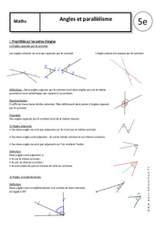 Angles - Parallélisme - Cours : 9eme Harmos - PDF à imprimer