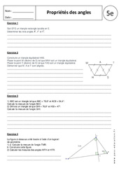 Propriété des angles - Exercices corrigés : 9eme Harmos - PDF à imprimer