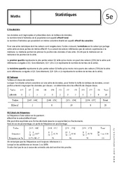 Statistiques - Cours : 9eme Harmos - PDF à imprimer