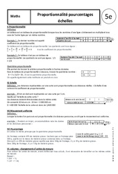 Proportionnalité - Pourcentages - Echelles - Cours : 9eme Harmos - PDF à imprimer