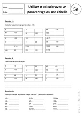 Calculer et utiliser un pourcentage ou une échelle - Exercices corrigés : 9eme Harmos - PDF à imprimer