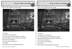 Noël - Je lis un texte, une image - Exercices de lecture : 4ème Harmos - PDF à imprimer