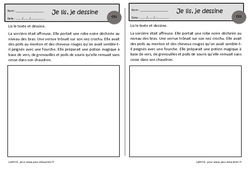 La sorcière affreuse - Je lis, je dessine - Exercices de lecture : 4ème Harmos - PDF à imprimer