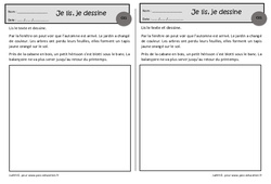 L'automne - Je lis, je dessine - Exercices de lecture : 4ème Harmos - PDF à imprimer