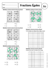 Fraction et partage - Exercices corrigés - Ecritures fractionnaires : 8ème Harmos - PDF à imprimer