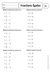 Fractions égales - Exercices corrigés - Ecritures fractionnaires : 8ème Harmos - PDF à imprimer