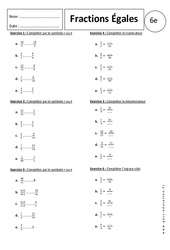 Fractions égales - Exercices corrigés - Ecritures fractionnaires : 8ème Harmos - PDF à imprimer