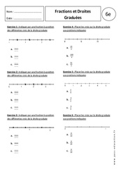 Fractions et Droite graduée - Exercices corrigés - Ecritures fractionnaires : 8ème Harmos - PDF à imprimer