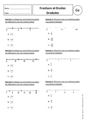 Droite graduée et Fraction - Exercices corrigés - Ecritures fractionnaires : 8ème Harmos - PDF à imprimer