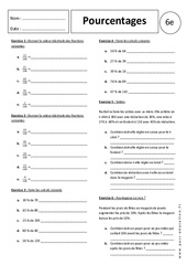 Pourcentages - Exercices corrigés - Ecritures fractionnaires : 8ème Harmos - PDF à imprimer