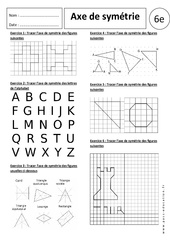 Axe de symétrie - Exercices corrigés - Symétrie axiale : 8ème Harmos - PDF à imprimer