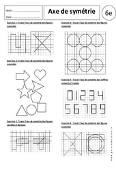 Axe de symétrie - Exercices corrigés - Symétrie axiale : 8ème Harmos - PDF à imprimer