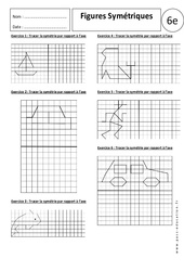 Figures symétriques - Exercices corrigés - Symétrie axiale : 8ème Harmos - PDF à imprimer