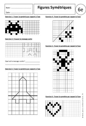 Figures symétriques - Exercices corrigés - Symétrie axiale : 8ème Harmos - PDF à imprimer