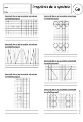Propriétés de la symétrie - Exercices corrigés - Symétrie axiale : 8ème Harmos - PDF à imprimer