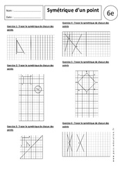 Symétrique d'un point - Exercices corrigés - Symétrie axiale : 8ème Harmos - PDF à imprimer