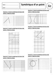 Symétrique d'un point - Exercices corrigés - Symétrie axiale : 8ème Harmos - PDF à imprimer