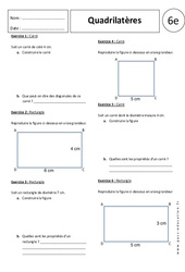 Quadrilatères - Exercices corrigés - Géométrie - Carré - Rectangle : 8ème Harmos - PDF à imprimer