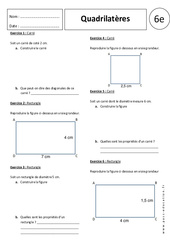 Quadrilatères - Exercices corrigés - Carré - Rectangle : 8ème Harmos - PDF à imprimer