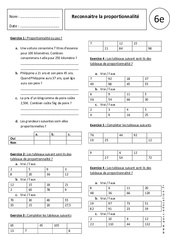 Reconnaitre la proportionnalité - Exercices corrigés : 8ème Harmos - PDF à imprimer