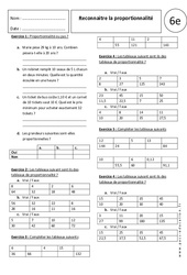 Reconnaitre la proportionnalité - Exercices corrigés - Tableau : 8ème Harmos - PDF à imprimer