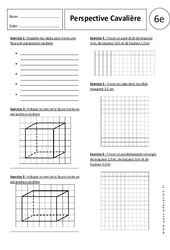 Perspective cavalière - Exercices corrigés - Parallélépipède rectangle : 8ème Harmos - PDF à imprimer