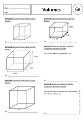 Volumes - Exercices corrigés - Parallélépipède rectangle : 8ème Harmos - PDF à imprimer