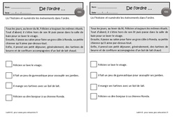 Tous les jours - Exercices de lecture - Chronologie de l'histoire : 4ème Harmos - PDF à imprimer