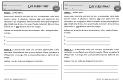 L’enfant bleu - Exercices de lecture - Les substituts : 4ème Harmos - PDF à imprimer