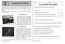 La pollution des océans - Lecture documentaire : 4ème Harmos - PDF à imprimer