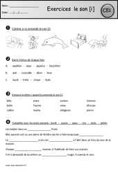 Exercices - Son [i] - i - î - y - Etude des sons : 4ème Harmos - PDF à imprimer