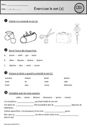 Exercices - Son [z] - s - z - Etude des sons : 4ème Harmos - PDF à imprimer