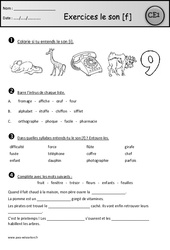 Exercices - Son [f] - f - ff - ph : 4ème Harmos - PDF à imprimer