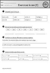 Révisions - Son [f] - f - ff - ph - Etude des sons : 4ème Harmos - PDF à imprimer