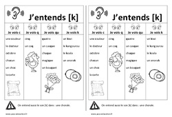 Fiche mémo élève - Son [k] - c - q - qu - k - Etude des sons : 3eme, 4ème Harmos - PDF à imprimer