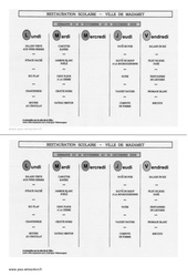 Menu de la cantine - Ecrit fonctionnel - Lecture : 4ème Harmos - PDF à imprimer